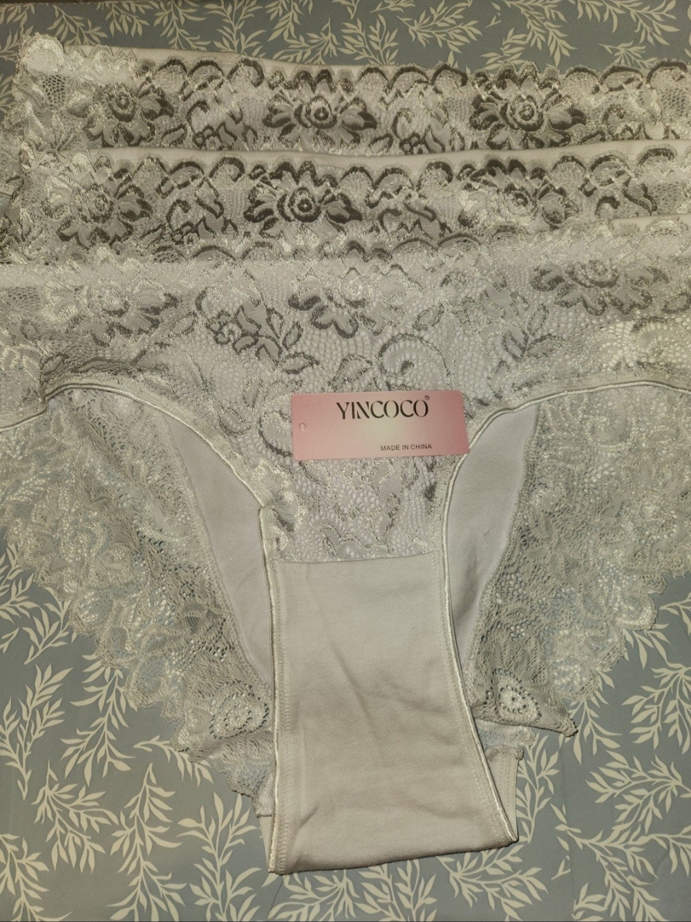 Yincoco White Lace Bikini Panties - 3 Pack